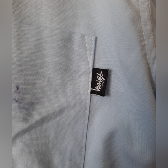 Stussy Acid Washed Button Down Shirt. Size: XL - Picture 4 of 6